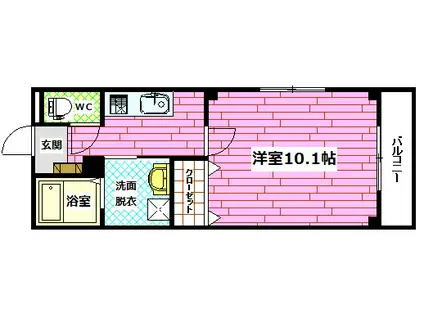 フォブール銀河II(1K/1階)の間取り写真