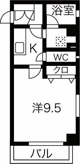 ラプーリア御器所(1K/4階)の間取り写真