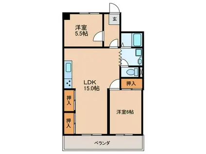 サンフラワー東雲(2LDK/5階)の間取り写真