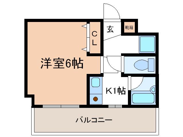カントリー青葉ハイツ(1K/3階)の間取り写真