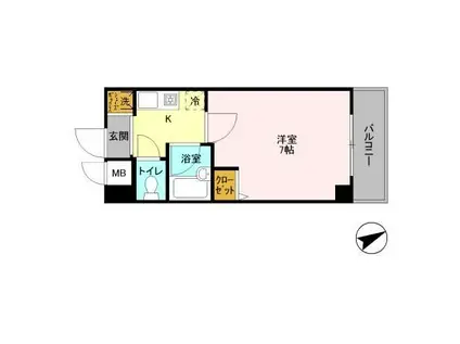 フォアグランデ(1K/5階)の間取り写真