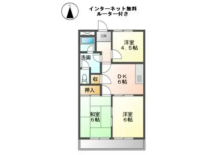 クオリティハイムエル(3DK/2階)の間取り写真