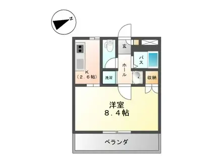 プリメール老松(1K/1階)の間取り写真