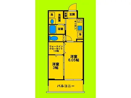 ワーブ吹田江坂(2K/3階)の間取り写真