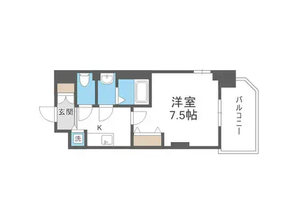 LUXE三国II(1K/2階)の間取り写真