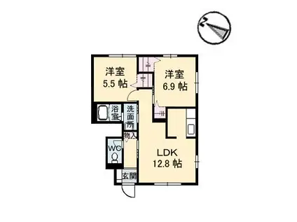 シャーメゾン平和台C棟(2LDK/1階)の間取り写真