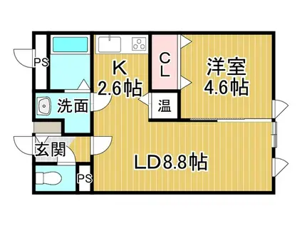 LAPEL241B(1LDK/1階)の間取り写真