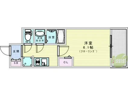 プレサンス新大阪ザシティ(1K/7階)の間取り写真