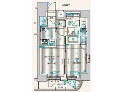 メインステージ元浅草III(1LDK/2階)の間取り写真