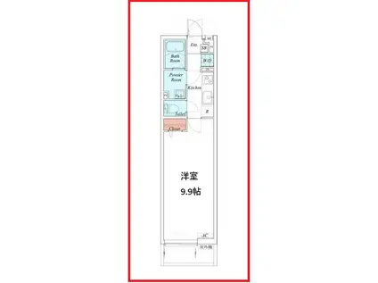 リブリ・デグサス竹ノ塚(1K/1階)の間取り写真