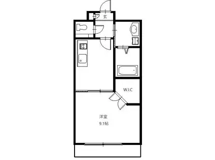 スプリングス南行徳(1K/4階)の間取り写真