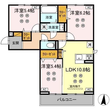 サリサ.K(3LDK/2階)の間取り写真