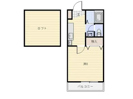 メゾンソレイユ(1K/2階)の間取り写真