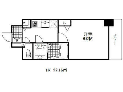 ファステート神戸アモーレ(1K/6階)の間取り写真