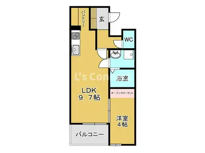 ラフィーノ八乙女(1LDK/3階)の間取り写真