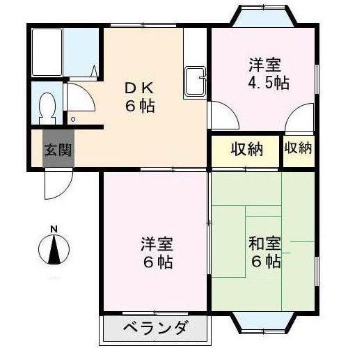 コートイノウエ(3DK/2階)の間取り写真