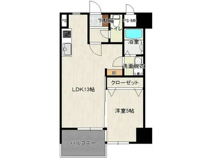 ESTERRACE55(1LDK/3階)の間取り写真