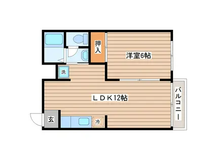パルコ天沼(1LDK/1階)の間取り写真