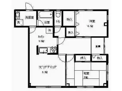 アモロッソ(2LDK/1階)の間取り写真