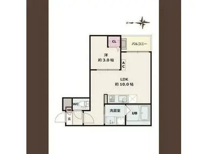 JACK ATSUTAKOSHINII(1LDK/1階)の間取り写真