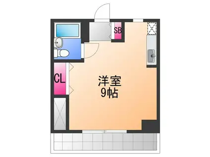 府中セントポーリア(ワンルーム/2階)の間取り写真