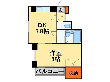 アーク柏中央(1DK/4階)の間取り写真