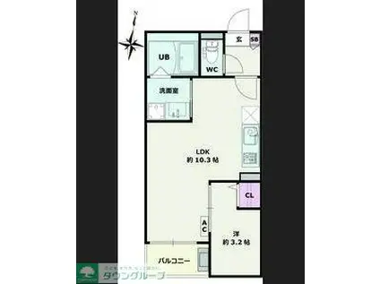 JACK MATSUSHITA I(1LDK/3階)の間取り写真