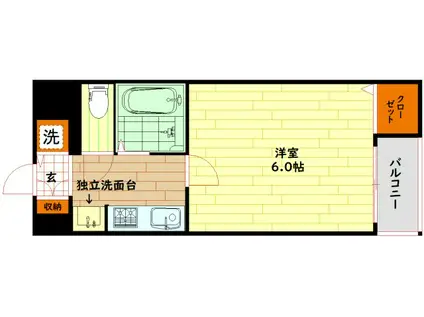 グローディア天満橋(1K/11階)の間取り写真