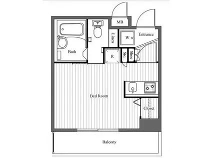 ディモーラ都立大学(ワンルーム/9階)の間取り写真