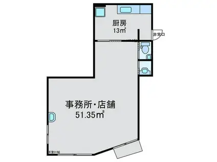 寿まこBILL(1K/1階)の間取り写真