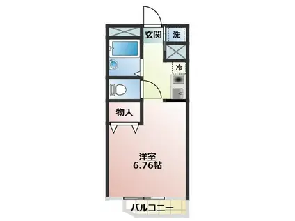 メグミマンションII(ワンルーム/2階)の間取り写真