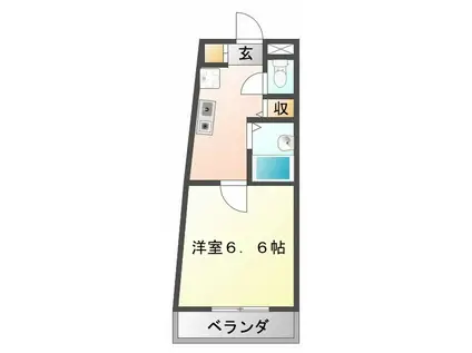 エクセレント京王八王子(1K/4階)の間取り写真