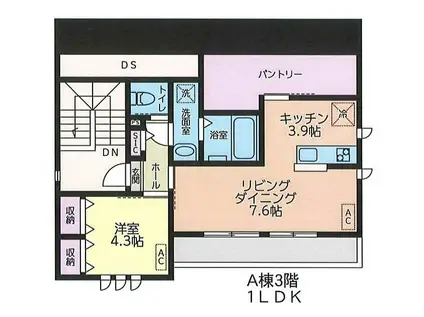 EBENE ATELIER(1LDK/3階)の間取り写真