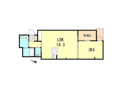 カーサ・フォンタナ(1LDK/3階)の間取り写真