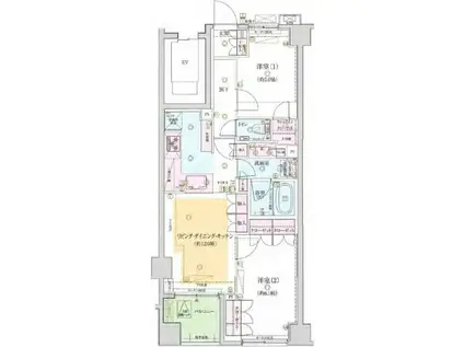 プレシス篠崎(2LDK/1階)の間取り写真