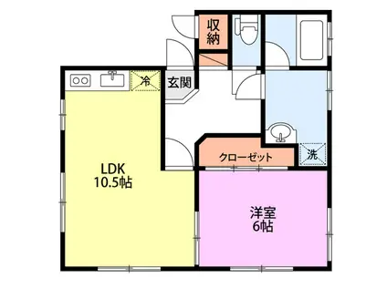 ロイヤルウインズIII(1LDK/1階)の間取り写真