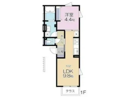 ルート清澄(1LDK/1階)の間取り写真