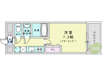 LIVIAZ SHIN-OSAKA CIEL(1K/11階)の間取り写真