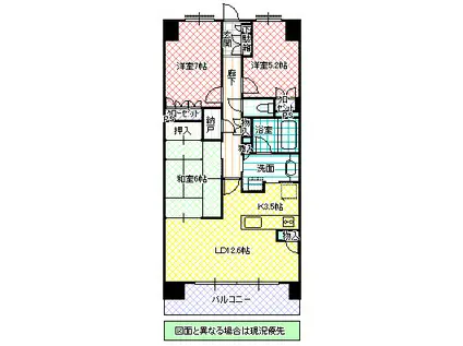 S-FORT水戸中央(3LDK/8階)の間取り写真