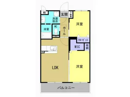 フルール(2LDK/3階)の間取り写真