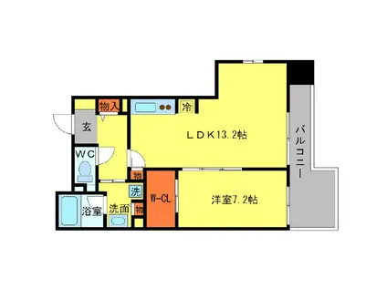 BRAVI南堀江(1LDK/10階)の間取り写真