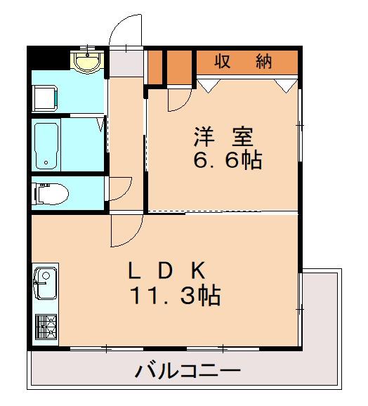 大神第6ビル(1LDK/2階)の間取り写真