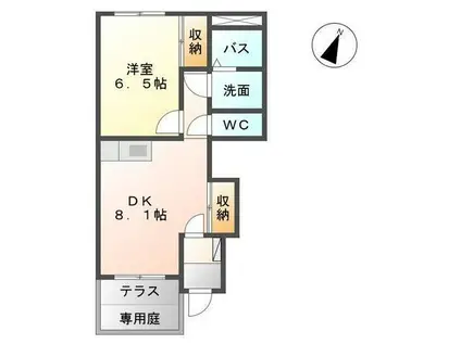 メゾネット・タンポポ(1DK/1階)の間取り写真