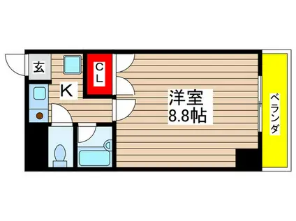 ボナール桜山(1K/1階)の間取り写真