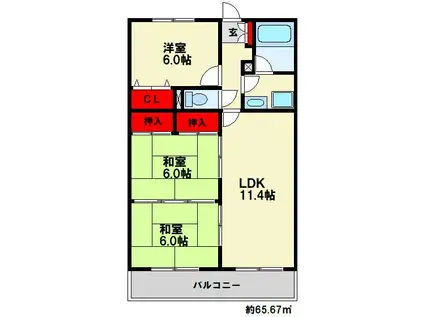 FIRENZE95(3LDK/4階)の間取り写真