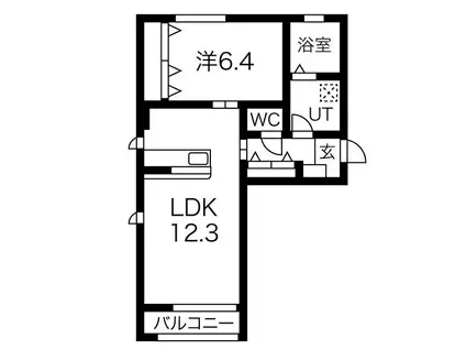 エルヴィータ(1LDK/1階)の間取り写真