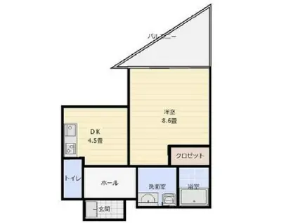 ヒルズ楓(1DK/5階)の間取り写真