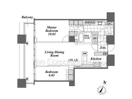 パークアクシス青山一丁目タワー(2LDK/29階)の間取り写真
