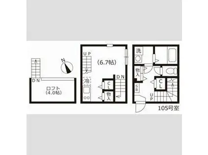 ハーモニーテラス野並III(ワンルーム/1階)の間取り写真