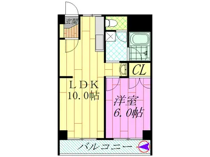 ツインコート(1LDK/9階)の間取り写真